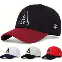 1pc Women's A Letter Embroidered Baseball Cap, Streetwear Fashion Casual Hat For Spring, Autumn, Travel, Beach Vacation - Multicolor - View 1