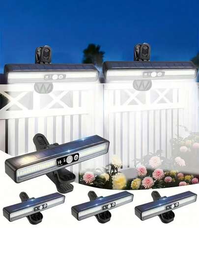 36 LED Solar Clip Light, Outdoor Wall Light, Solar Powered, 3 Adjustable Motion Sensor Safety Light Modes, Detachable Installation On Fence, Wall, Garage, Patio Umbrella, Multi-Function Outdoor Solar Lamp