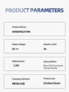 300mAh Mini Handventilator mit USB Schnellladung, leise und hochgeschwindig, tragbarer Elektroventilator, persönliche Nutzung Outdoor und auf Reisen, süßes Design - Verschiedenfarbig - Übersicht 10