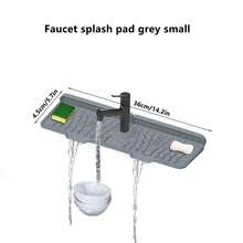 1pc Silicone Water Faucet Splash Guard Mat, New Design Kitchen & Bathroom Sink Drying Pad, Foldable Sink Splash Proof Pad, Anti-Splash Silicone Faucet Mat, Thickened With 3-Degree Slope To Prevent Water Accumulation - Multicolor - View 10