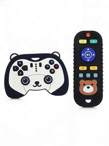 两件套婴儿牙胶套装，熊猫造型，带遥控小熊，硅胶材质，适合6-24个月宝宝。 - 彩色 - 查看 8