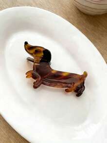 1个可爱卡通动物醋酸纤维腊肠犬绵羊犬发夹爪形发卡，适用于盘发造型 - 彩色 - 查看 8