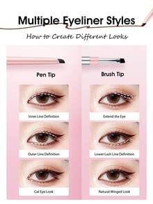 HEXZE 新手友好型二合一双头精准眼线胶+晕染刷 | 持久、轻松、干净、完美线条 03 焦糖暖色调 - 03 Caramel - 查看 6