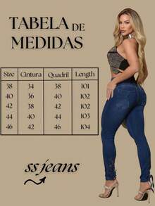 Calça Jeans Detalhada Gladiadora Escura de Cos Largo Premium Com 2 Botão New Vintage - Azul - Visão 6