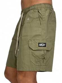 Cargo Shorts With Elastic Waistband, Direct From The Factory. - 淺綠色 - 查看 2
