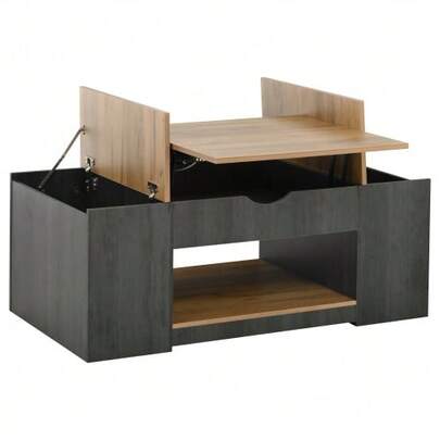 Coffee Table WF311892AAZ With Lift-Top Function - 109.5 Cm, Grey Frame, Elegant Design, Storage Space Under The Tabletop