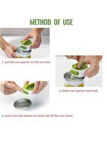 Ergonomic Manual Can Opener With Compact Rotating Lid Opener, Suitable For Kitchen, Easy To Cut Canned Food - Multicolor - View 4