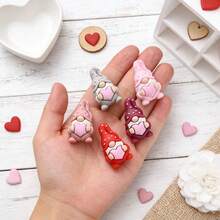 8pcs Silicone Valentine's Day Beads, Heart Fairy Elderly Beads, Suitable For DIY Beading Pens, Keychains, Decorations, Creative Handicrafts - Loving Elderly - View 4