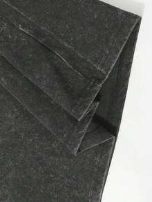 Valley Dreams Retro Washed Pure Cotton 230g Double-Sided Printed T-Shirt, Christian Style,  Collaboration Rock Band Print, Y2K Pattern T-Shirt, Street Style Pure Cotton T-Shirt, Holiday Gift. - 黑色 - 查看 5