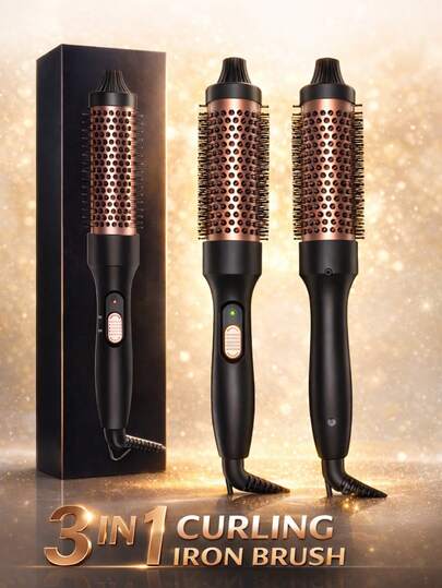 55瓦电动卷发棒，带蓬松梳，防毛躁卷发器，打造亮泽波浪发型，情人节礼物送给她