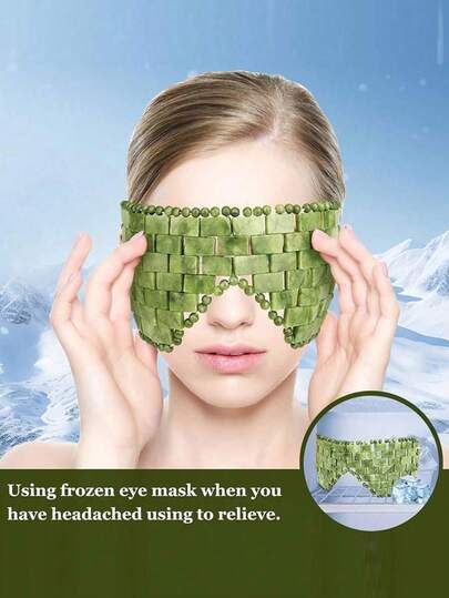 Natural Jade Stone Eye Mask, Cold Compress Eye Care Mask, Eye Relaxation & Skin Care Tool For Dark Circles, Massage Product For Women & Girls