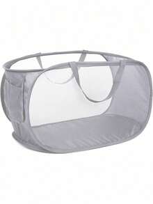 1 pieza Cesta de lavandería plegable de malla de nailon, cesta de almacenamiento de gran capacidad para lavado, cesta de almacenamiento para el baño, disponible en varios colores - Multicolor - Ver 14