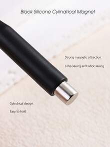 Professional Magnetic 3D Cat Eye Effect Nail Art Wand - Easy-To-Use Manicure Tool For Creating Long-Lasting Holographic & Glitter Gel Designs, Salon & Home DIY Nail Kit Essential With Iron Tool - Black - View 3