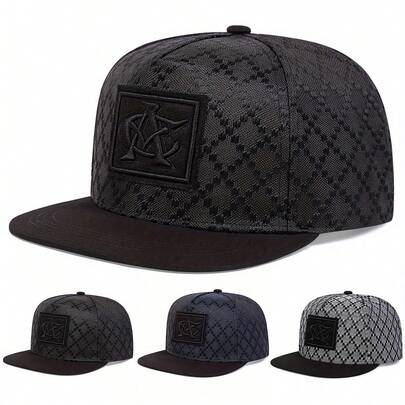 1pc Men's CA Letter Embroidered Snapback Hat, Casual Baseball Cap, Street Hip Hop Fashion, Suitable For Spring, Autumn, Travel, Beach