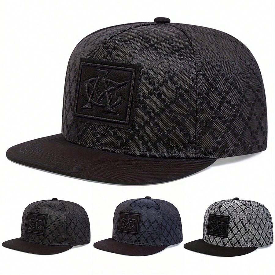 1pc Men's CA Letter Embroidered Snapback Hat, Casual Baseball Cap, Street Hip Hop Fashion, Suitable For Spring, Autumn, Travel, Beach - Multicolor - View 1