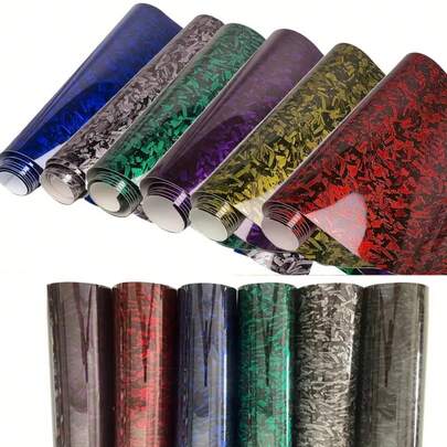 1pc Automotive Forged Carbon Fiber Wrap Film, Personalized Car/Motorcycle Decoration Sticker, Suitable For Most Vehicles, Car Body, Modification Wrap Film