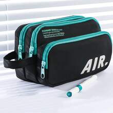 English Letter Handheld Large Capacity Multi Functional Middle School Students Stationery Bag Boy Pencil Case - Multicolor - View 4