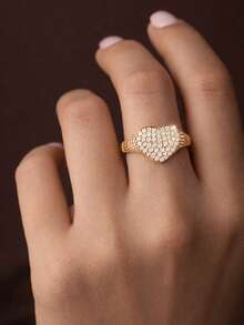 Tsnamer 这款时尚的心形女士戒指镶嵌合成锆石，是完美的节日礼物之选。 - 戒指 - 查看 10