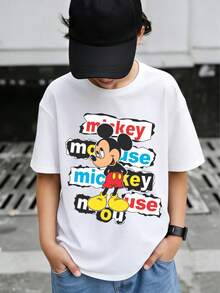 Disney Mickey Mouse Boys' Short Sleeve Graphic T-Shirt | Kids Ages 2-14 | Express Delivery - trắng - Xem 1