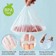 100Pcs Colorful Elastic Food Covers, Reusable Stretch Plastic Bowl Lids, Shower Cap Design For Kitchen Fridge Food Storage & Shoe Protection, Universal Fit For Plates/Cans/Cups - Multicolor - View 5