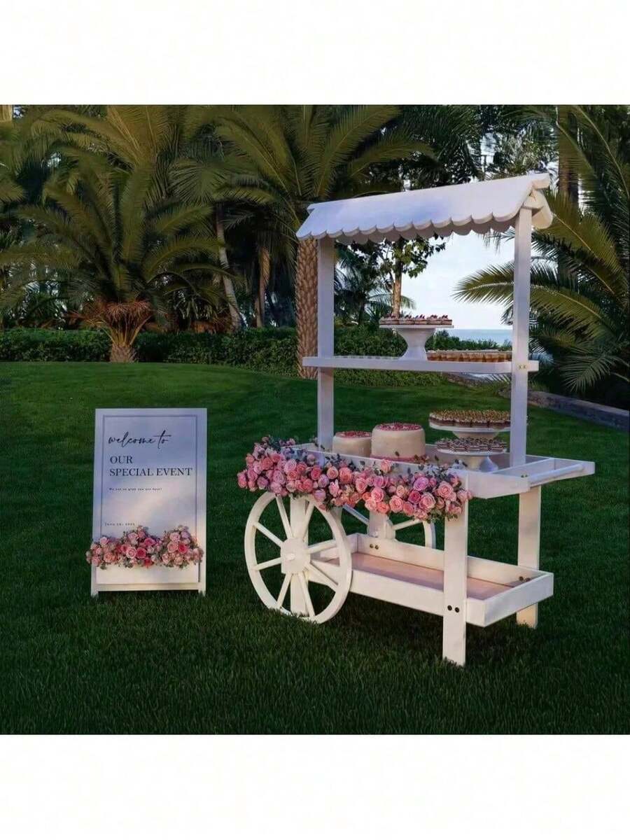 DIY Collapsible Event Cart| Lemonade Stand & Drink Cart Woodworking (Printed Plans)| Beginner-Friendly| Party & Wedding Decor - 粉紅色 - 查看 1