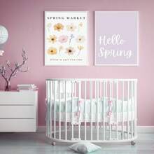 1pc Canvas Wall Art - Easter Gallery Wall Art, Vibrant Spring Art Prints, Easter Danish Pastel Home Decor, Spring Wall Art, Baby Room Decor – Framed Nursery Wall Art Perfect For Playroom Decor Nursery Decor, Childcare Room Decor, Kindergarten Decor, Boy's Room Decor Girl's Bedroom Decor Kids' Room Decor Easter Wall Decor, Nursery Spring Decor, Easter Children's Room Posters, Spring Decor Posters - Multicolor - View 10