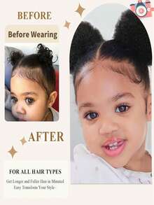 Women's Kids Afro Puff Drawstring Ponytail - Soft Synthetic Elastic Hair Rope For Versatile Bun Styles, Ponytail Hairpiece - Multicolor - View 9