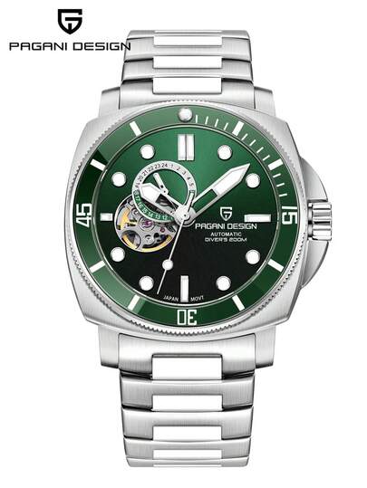 PAGANI DESIGN PAGANIDESIGN Original Japan NH39A Mechanical Watch Men Stainless Steel Automatic Men Watches Sapphire Glass Ceramic Bezel Waterproof Clock PD-1736