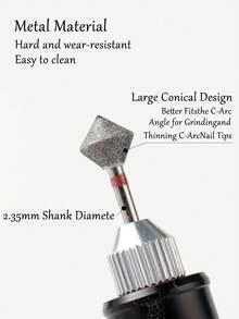 1pc Rhombus Shape Nail Dril Grinding Bit Files Nail Polish Removal Nail Edge Trimming Tool Dead Skin Cuticle Care Manicure Tools Pedicure Tool - Multicolor - View 2