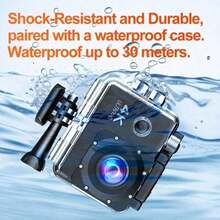 4K Action Camera 1080P HD, 170° Wide Angle Waterproof Sports Camera, With 2.0" LCD Screen, 1050mAh Rechargeable Battery, Electronic Image Stabilization, Ideal For Cycling, Diving, Vlogging And Outdoor Adventure - Black - View 7