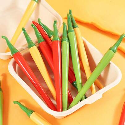 Creative Simulated Chili Pepper Neutral Pen, Cute Vegetable Shaped Water-Based Pen, Black Signing Pen, Student Stationery & Office Supplies