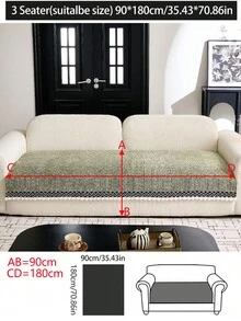 1pc All-Season Luxury Chenille Sofa Cushion Cover, Modern Minimalist Fashion Dust-Proof Anti-Slip Sofa Seat Pad, Washable, Suitable For Bedroom, Office, Living Room Combination, L-Shaped And 1/2/3/4-Seat Sofa - Green - View 15