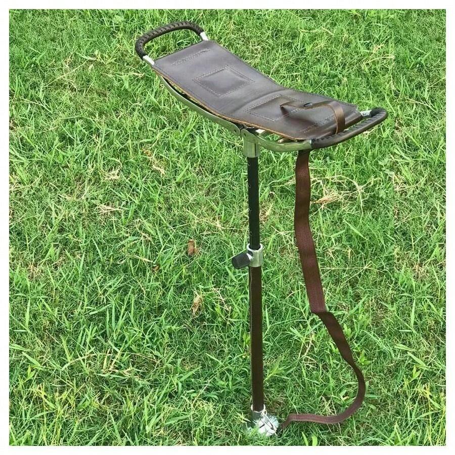 LEATHER SHOOTING STICK WITH RUBBER FERRULE Folding Stool SEAT For Walking (F) - Multicolor - View 1