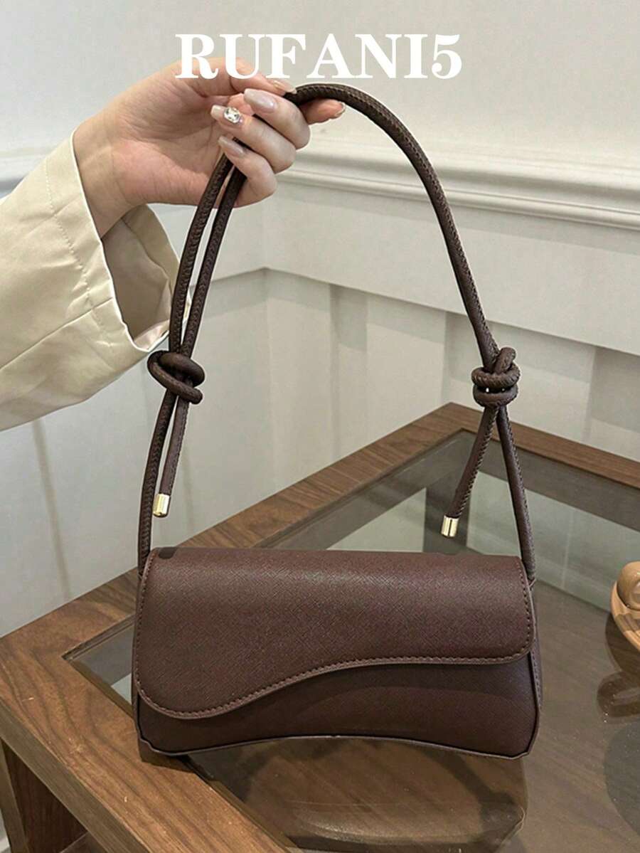 Túi đeo vai điều chỉnh được, màu trơn, kiểu dáng bất đối xứng, phù hợp để đi mua sắm, đựng ví, dành cho phụ nữ trẻ, sinh viên đại học, các cặp vợ chồng mới cưới, nữ nhân viên văn phòng, v.v. Cũng thích hợp cho văn phòng, trường đại học, công việc, kinh doanh, đi làm, hoạt động ngoài trời, du lịch và dã ngoại. - Cà phê nâu - Xem 1