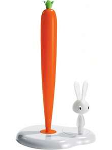 Bunny & Carrot ASG42 - Support à rouleau à pâtisserie design en résine thermoplastique, blanc - Blanc, vert - Voir 1