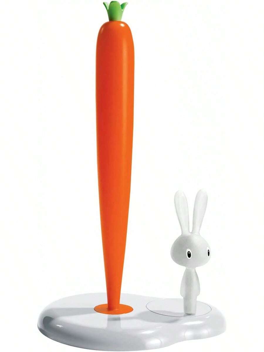 Bunny & Carrot ASG42 - Support à rouleau à pâtisserie design en résine thermoplastique, blanc - Blanc, vert - Voir 1
