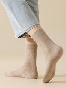 1/5 双男士纯色舒适透气柔软休闲商务运动中筒袜 - 彩色 - 查看 8