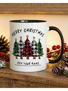 Custom 1PC Christmas Mug 11oz Personalized Name Coffee Cup Novelty Custom Xmas Gift - Green - View 5