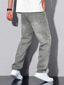 Shendy Vendy Men's Slim Pants, Fashion Stretch Skinny Denim Pants, Classic Men's Jeans With Pocket - 淺灰色 - 查看 4