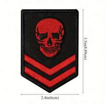 2 Packs Embroidered Skull Patch Applique - Mixed Color Iron-On/Sew-On Clothing Accessory Patches - A - View 4