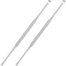 2 Pack - Stainl Steel Ear Spoon Portable Double-Ended Ear Pick Ear Wax Removal Tools Cleaning Ear Cleaner Spoon Spiral Ear Clean Tool - như hình - Xem 8