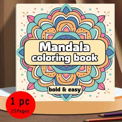 The New Product Is Selling Very Well! (Upgraded Deluxe Edition, Thicker Paper, 20.5*20.5cm) "Mandala Coloring Book," Suitable For Couples And Families, Perfect For Parties, Valentine's Day, Birthdays, And Other Holidays. Drawing And School Supplies, 22 Pages, Book, Coloring Book, School Supplies, School, Christmas, Halloween, Birthday, Back-To-School Gift, Coloring Book.