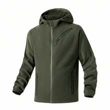 Mubberry Mens Fleece Jacket Full Zip With Hood Pockets Warm Lightweight Winter Jacket - 淺綠色 - 查看 12