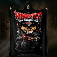 1PC 3D Monster Jam Monster Truck Cartoon Blanket, Edgy Gift For Motorsports Fans, Themed Man Cave Decor, Retro Sci-Fi Party Accent & Race Day Souvenir,Soft Throw Blanket For Home Bedroom Bed Sofa Picnic Travel Office Cover Blanket - nhiều màu 33 - Xem 6