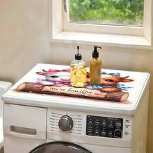1pc Cute Highland Cow Pattern Printed Washing Machine Dust Cover Mat, Rubber Soft Bottom, Laundry Room Accessory, Washing Machine Top Protective Pad, Quick Absorbent And Dry, Refrigerator Dust Cover, Coffee Maker Countertop Absorbent Mat, Diatomite Draining Mat, Modern Laundry Room And Kitchen Appliance Washing Machine And Dryer Dust Cover, Home Decor, Kitchen And Dining Room Decor - Multicolor - View 6