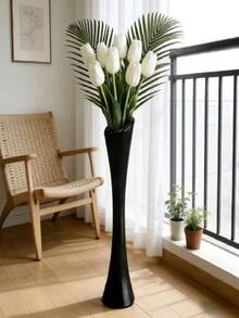 1 bình hoa phong cách retro đen trắng chất lượng cao, bình hoa sàn sang trọng hiện đại, bình trang trí cao, chất liệu nhựa, thích hợp cho hoa thủy canh, hoa khô và hoa giả, lý tưởng cho cắm hoa/đám cưới, trang trí phòng khách, ban công, hành lang, văn phòng, tiệc tùng, tân gia, ngày Valentine (Không bao gồm hoa) - Một cỡ - Xem 5