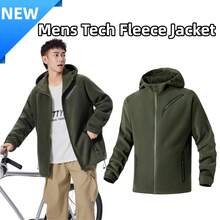 Mubberry Mens Fleece Jacket Full Zip With Hood Pockets Warm Lightweight Winter Jacket - 淺綠色 - 查看 1