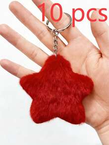 1pc, 10pcs Optional DIY Handmade Cute Pink Star Keychain, 1pc Keychain, Backpack, Bag Decor Pendant, Couple Star Keychain, Holiday Creative Gift, School, Gothic, Y2K, Halloween Accessory, Teacher's Day Bag Decor, Car Accessories Gifts For Mother, Father, Graduation, And Teacher - Multicolor - View 7