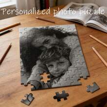 1件装个性化木质拼图，定制肖像拼图，生日礼物，特殊场合个性化拼图纪念品，情侣肖像拼图，旅行照片拼图，周年纪念定制照片拼图，毕业班合影拼图，家庭聚会定制拼图，节日定制拼图礼物，创意木质DIY礼物 - 白色 - 查看 3