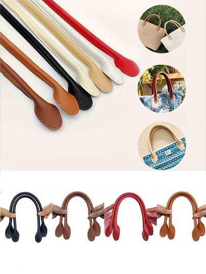 2条42厘米/16.54英寸PU皮革可拆卸手提包肩带，DIY包包提手替换件；多色DIY包包提手，耐用时尚的手提包及托特包配件，简约设计，坚固耐用且可定制